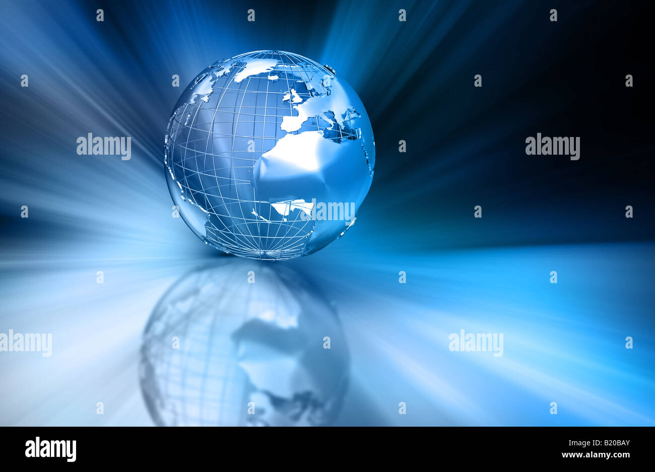 3D render of a wireframe globe on an abstract background Stock Photo ...