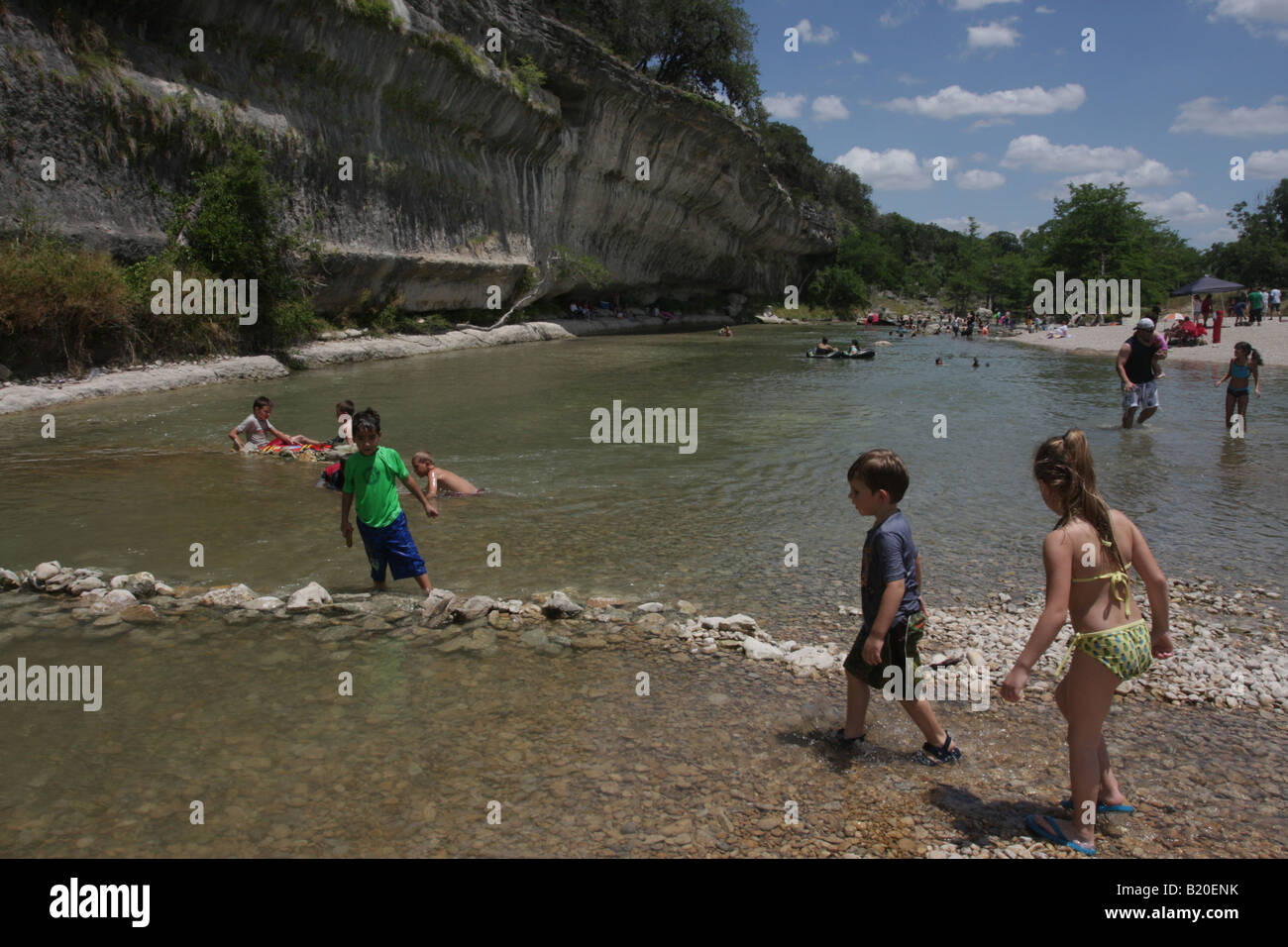 children swimming Guadalupe River State Park Texas Stock Photo Alamy