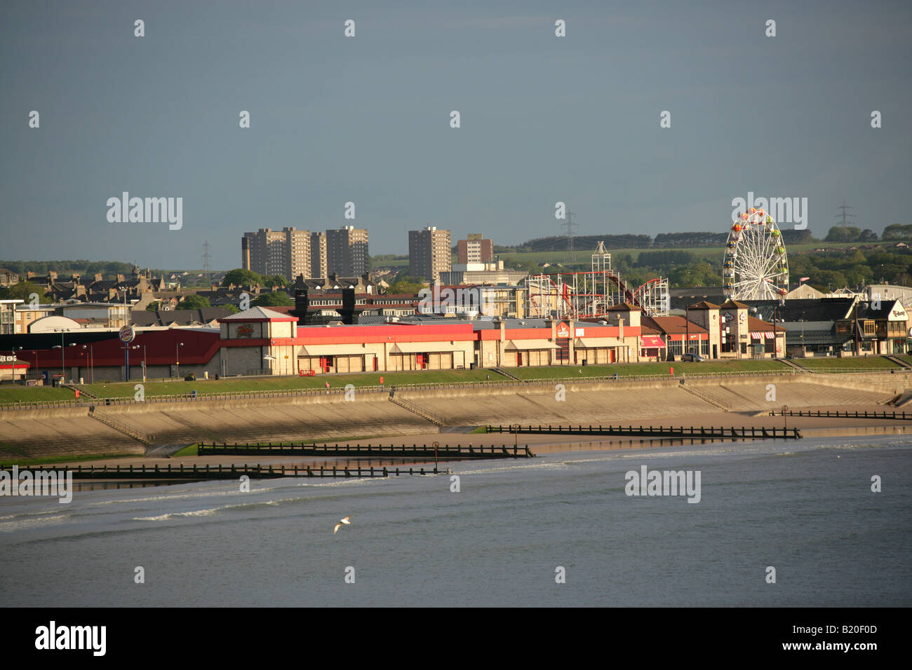 City of Aberdeen, Scotland. Beach with Scotland’s largest family entertainment centre and amusement park at Beach Boulevard. Stock Photo