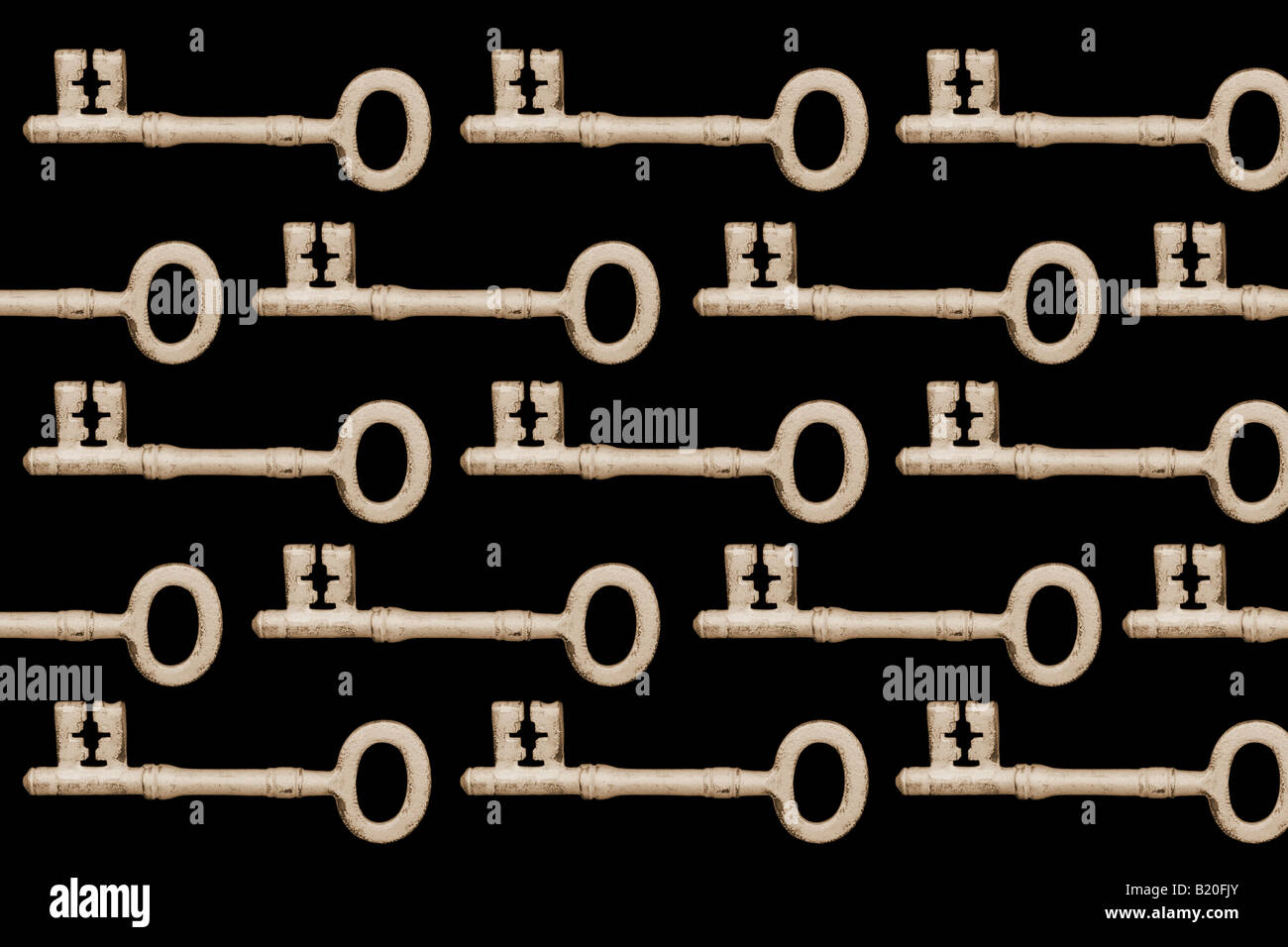 Repetition of Skeleton Keys Stock Photo