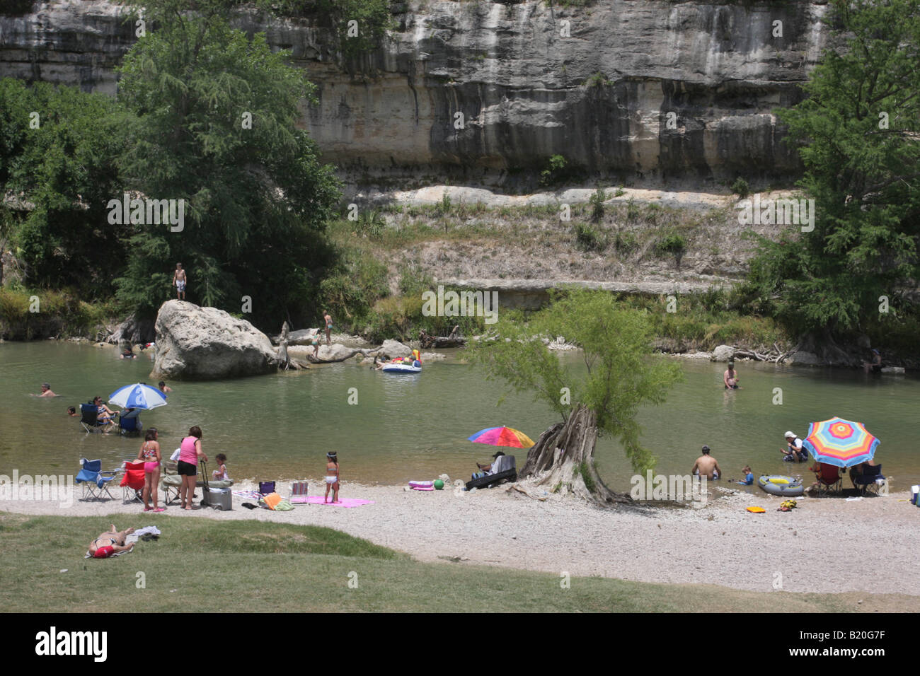 swimming Guadalupe River State Park Texas Stock Photo Alamy