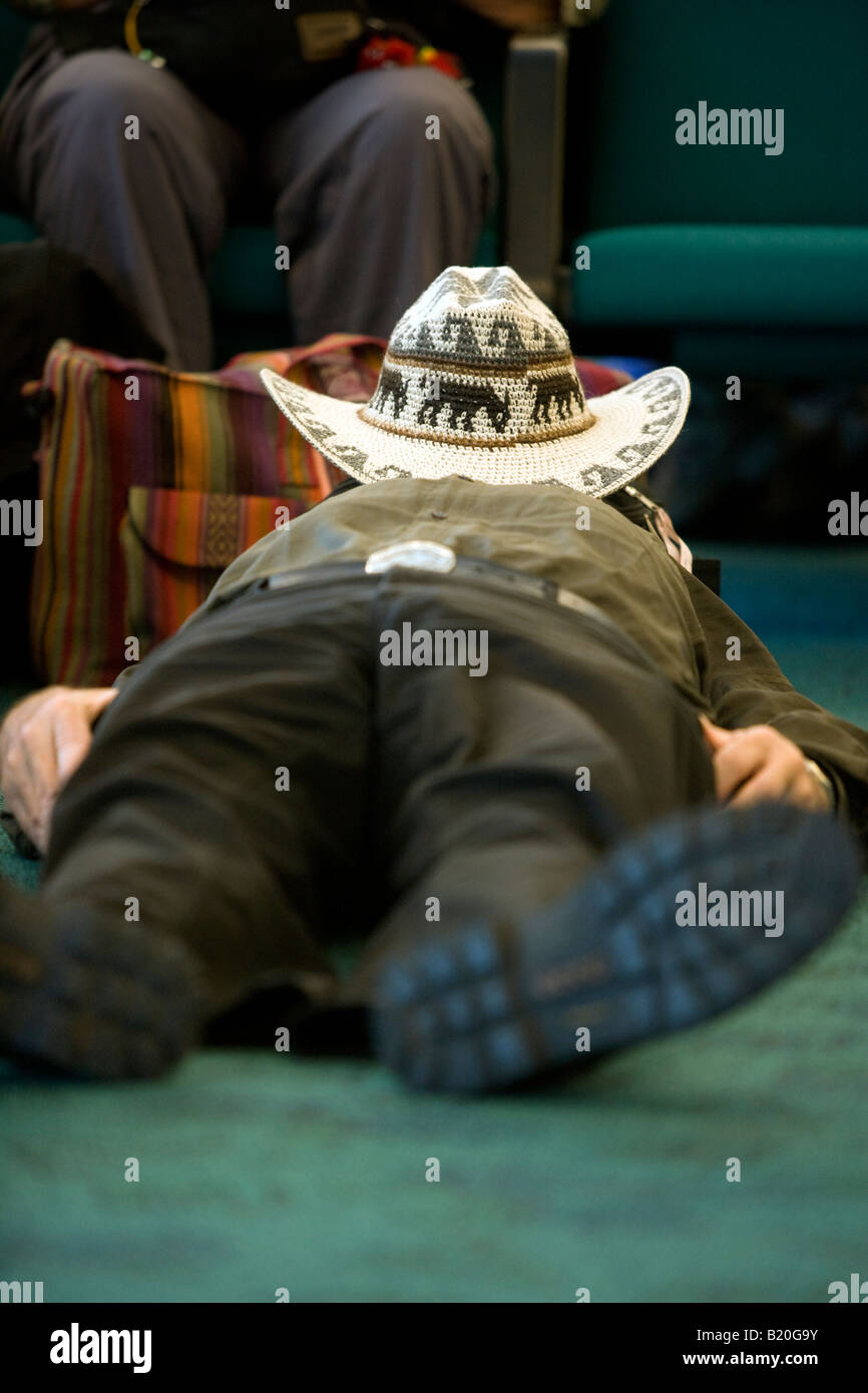 Waiting in the Santiago airport Chile Stock Photo