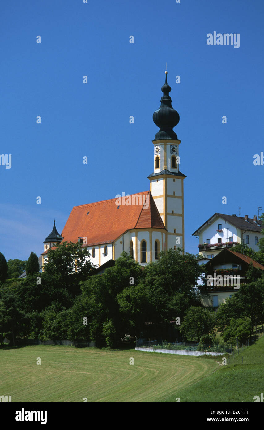 Onion dome church in the village of Hoslwang in rural Bavaria Germany Stock Photo Alamy