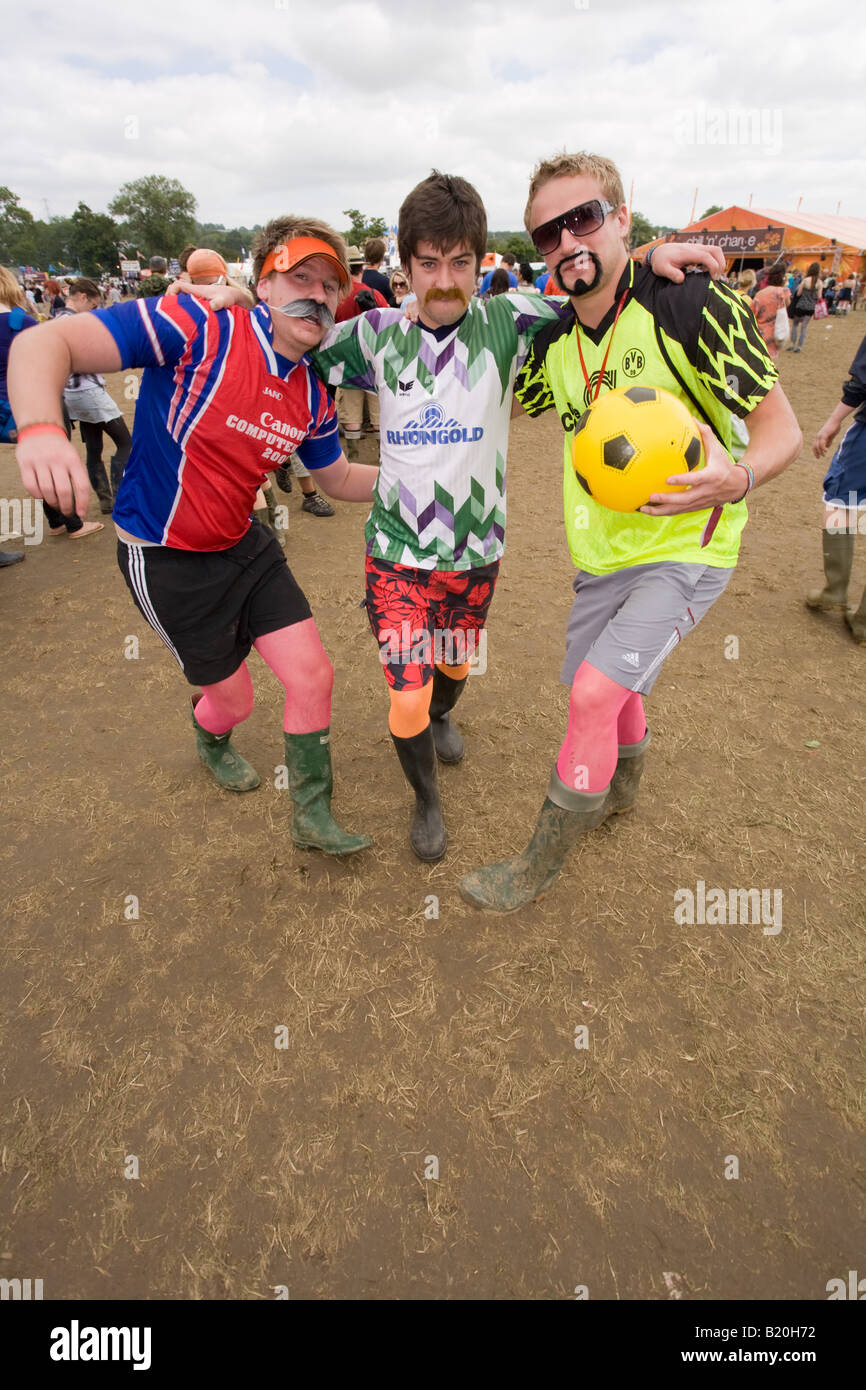Fancy dress footballers at the Glastonbury Festival 2008 Stock Photo