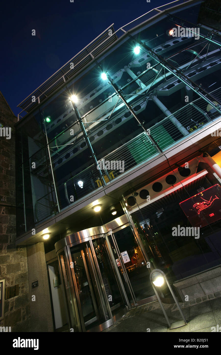 City of Aberdeen, Scotland. Night view of the main entrance to Aberdeen’s Maritime Museum. Stock Photo