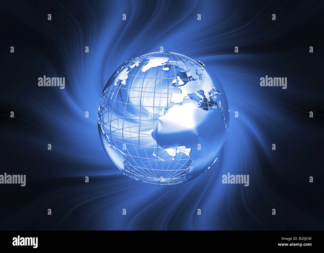 3D render of a wireframe globe on fiery background Stock Photo - Alamy