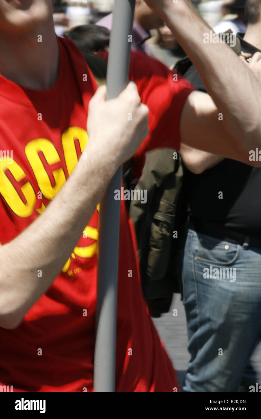 man with soviet union t shirt at political rally Stock Photo - Alamy