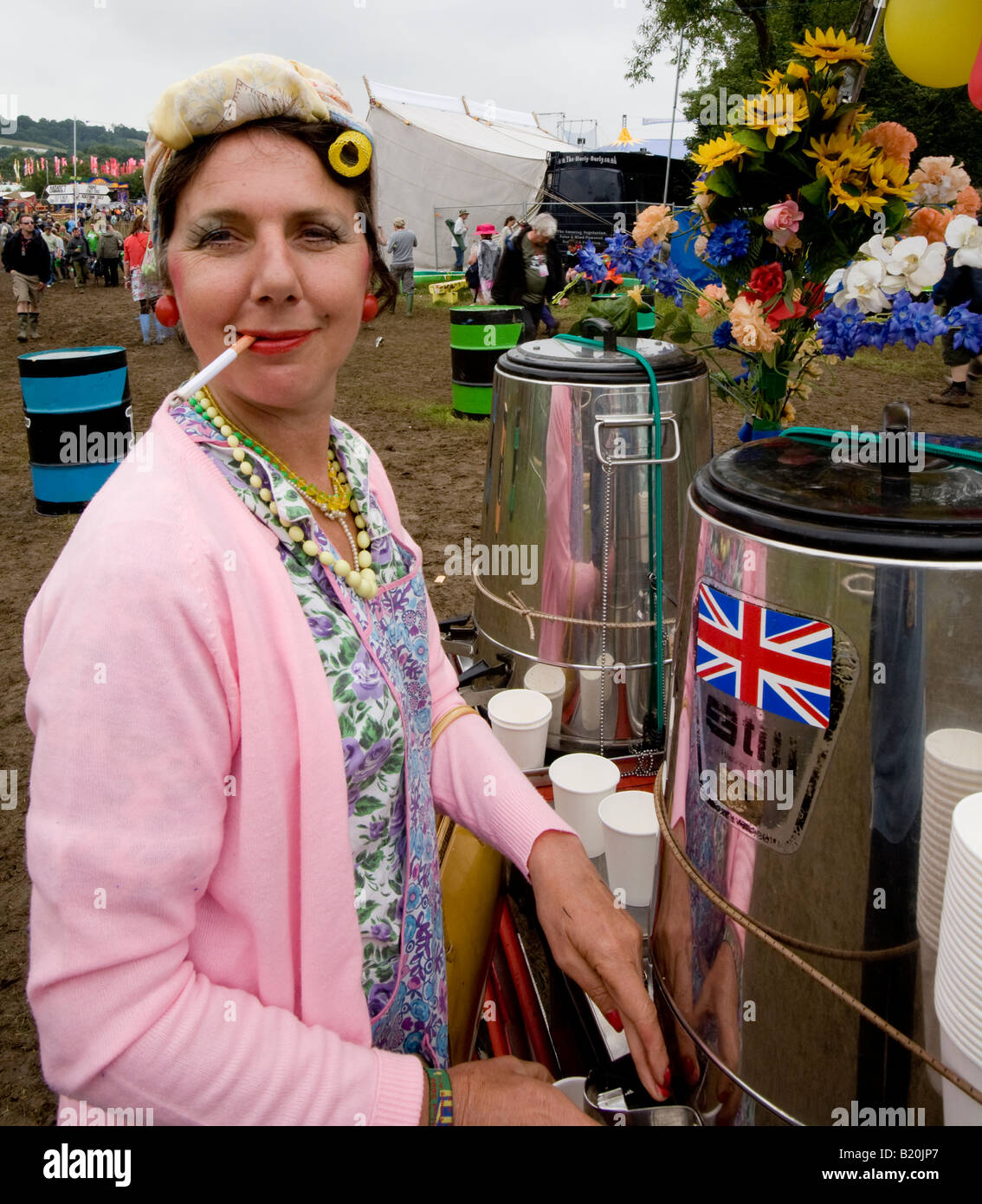 Tea Ladies At Glastonbury Festival Pilton Wiltshire UK Stock Photo Alamy