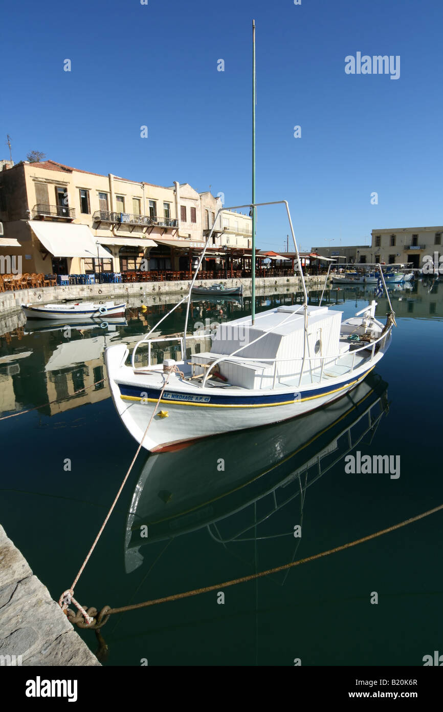 View of Venetian harbour of Rethymnon (Crete, Greece) Stock Photo