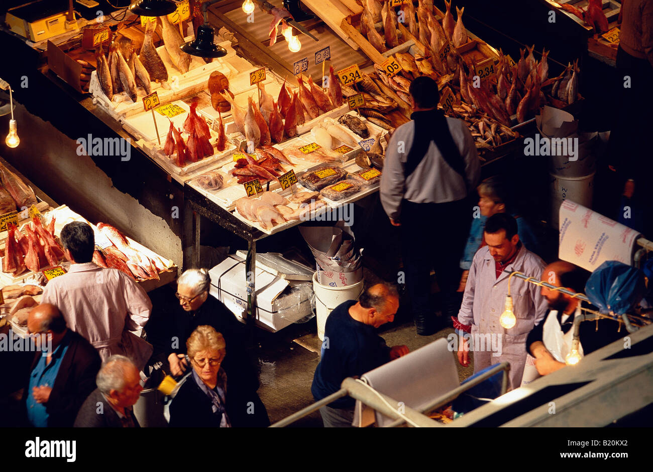 Fish section Central Market Athens Greece Stock Photo Alamy