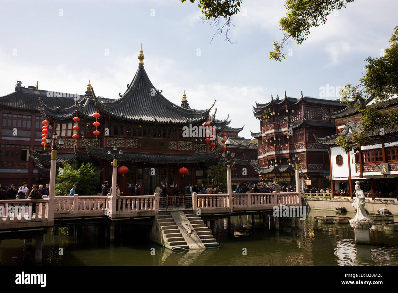 The Huxinting Teahouse on the ZigZag walkway bridge at Yu Garden Bazaar