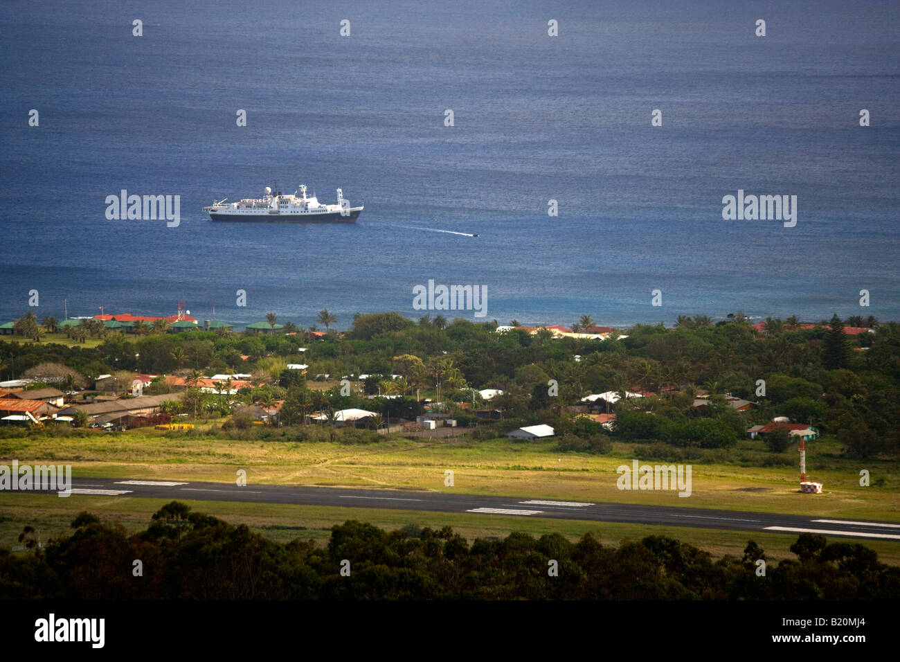 Airport runway Easter Island Stock Photo