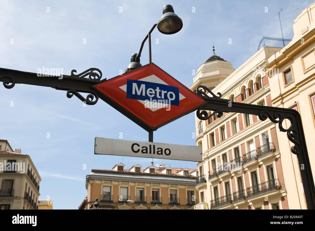 SPAIN Madrid Sign for Callao metro stop for subway Stock Photo
