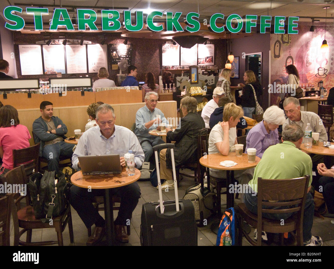 Starbucks Cafe, Frankfurt Airport, Germany Stock Photo