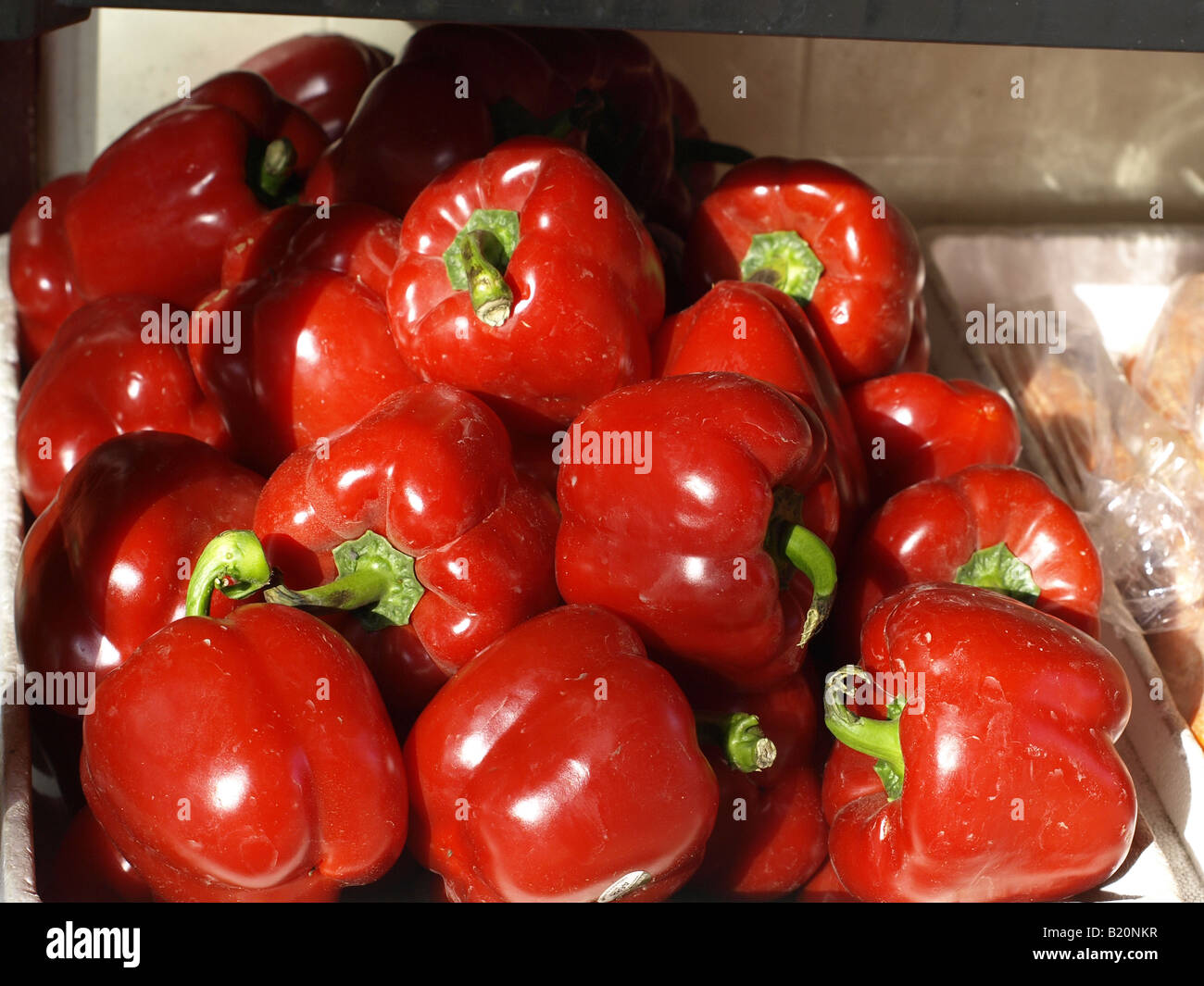red peper in a box in chinatown honolulu oahu usa Stock Photo