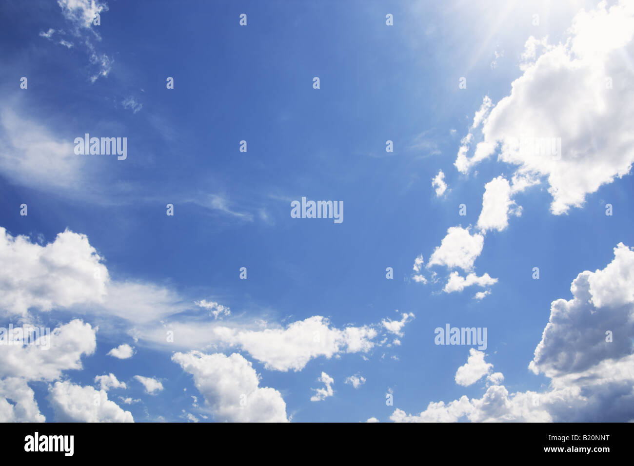 Blue sky and white clouds on sunny day Stock Photo - Alamy