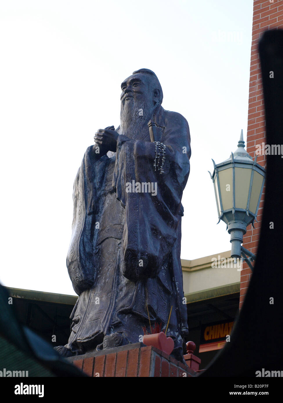confucius statue in chinatown honolulu oahu hawaii usa Stock Photo