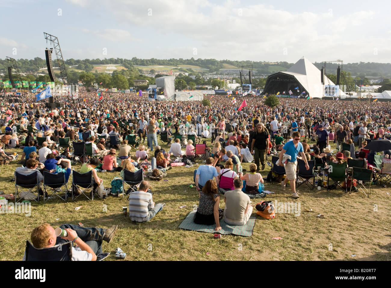The pyramid main stage at the Glastonbury Festival 2008 Stock Photo