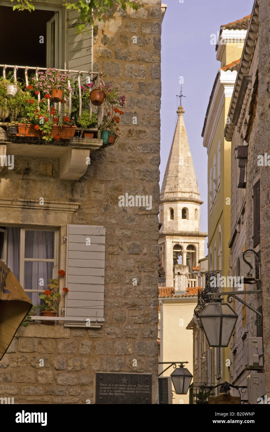 Budva Old Town on Adriatic coast of Montenegro Stock Photo