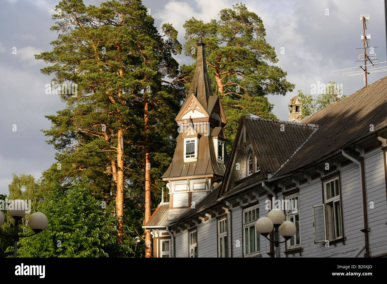 typical wooden building in Jurmala Latvia Baltic states Stock Photo