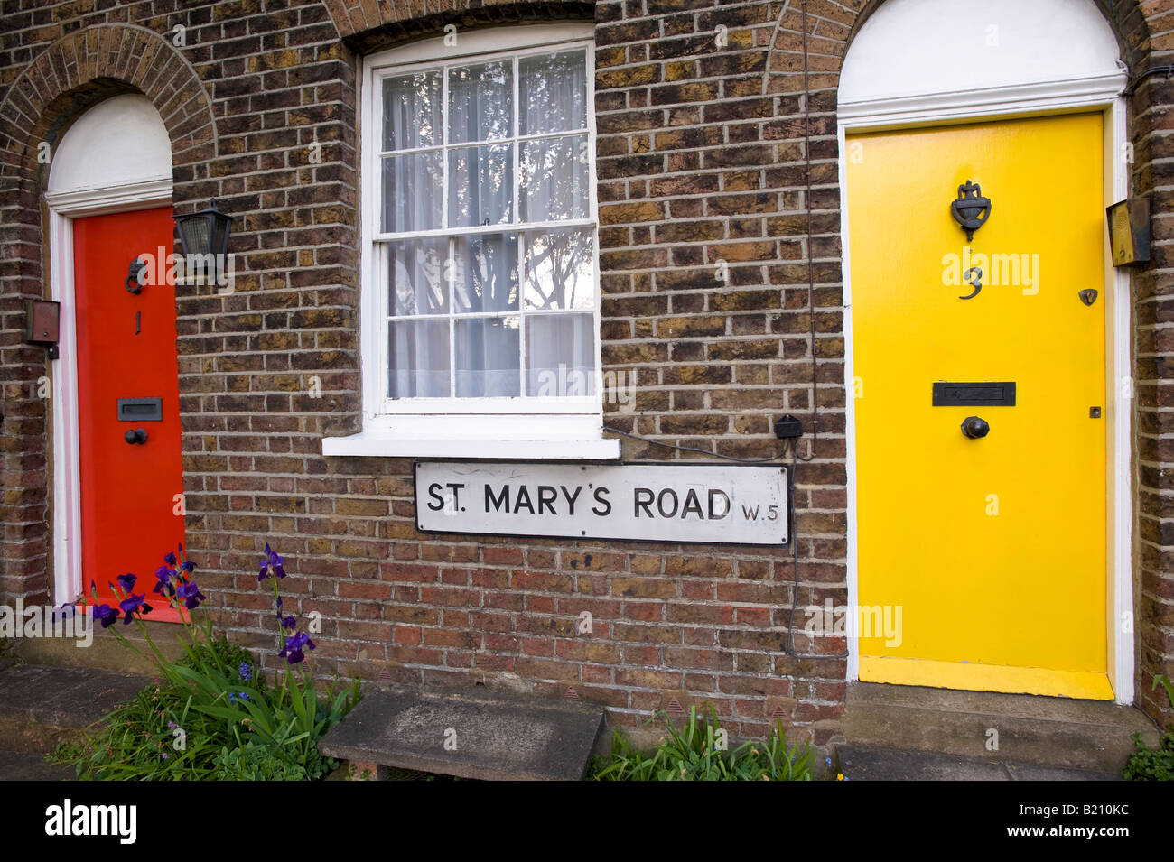 Yellow And Red Door Of A House South Ealing W5 London United