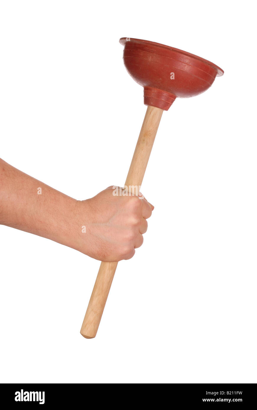 https://c8.alamy.com/comp/B211FW/hand-with-plunger-B211FW.jpg