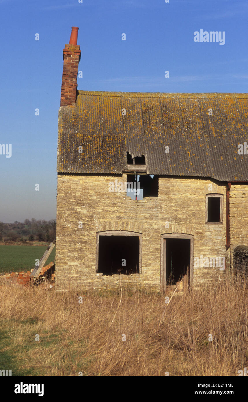 Decrepit ruin of country cottage Stock Photo