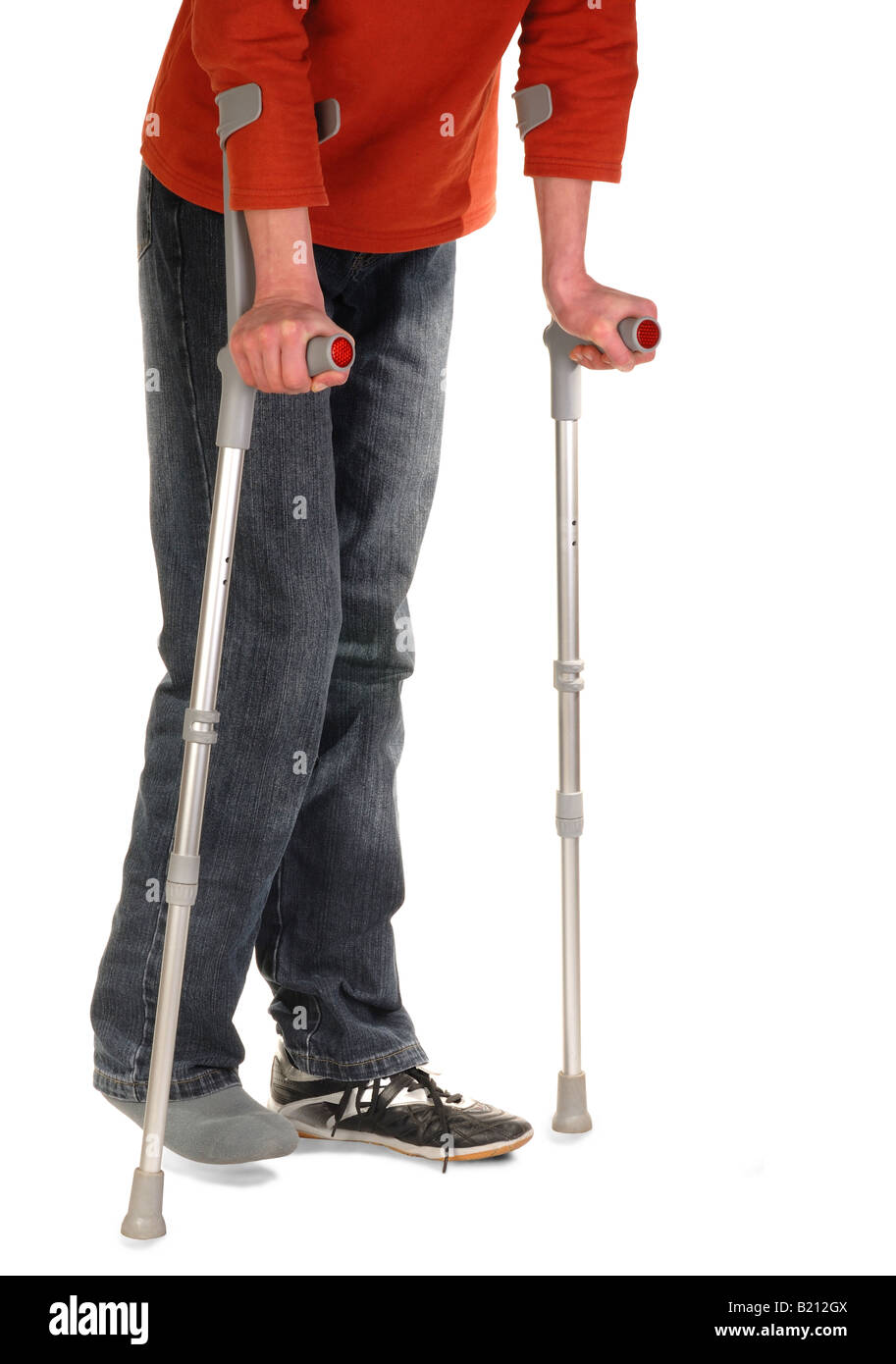 Person with Crutches Stock Photo Alamy
