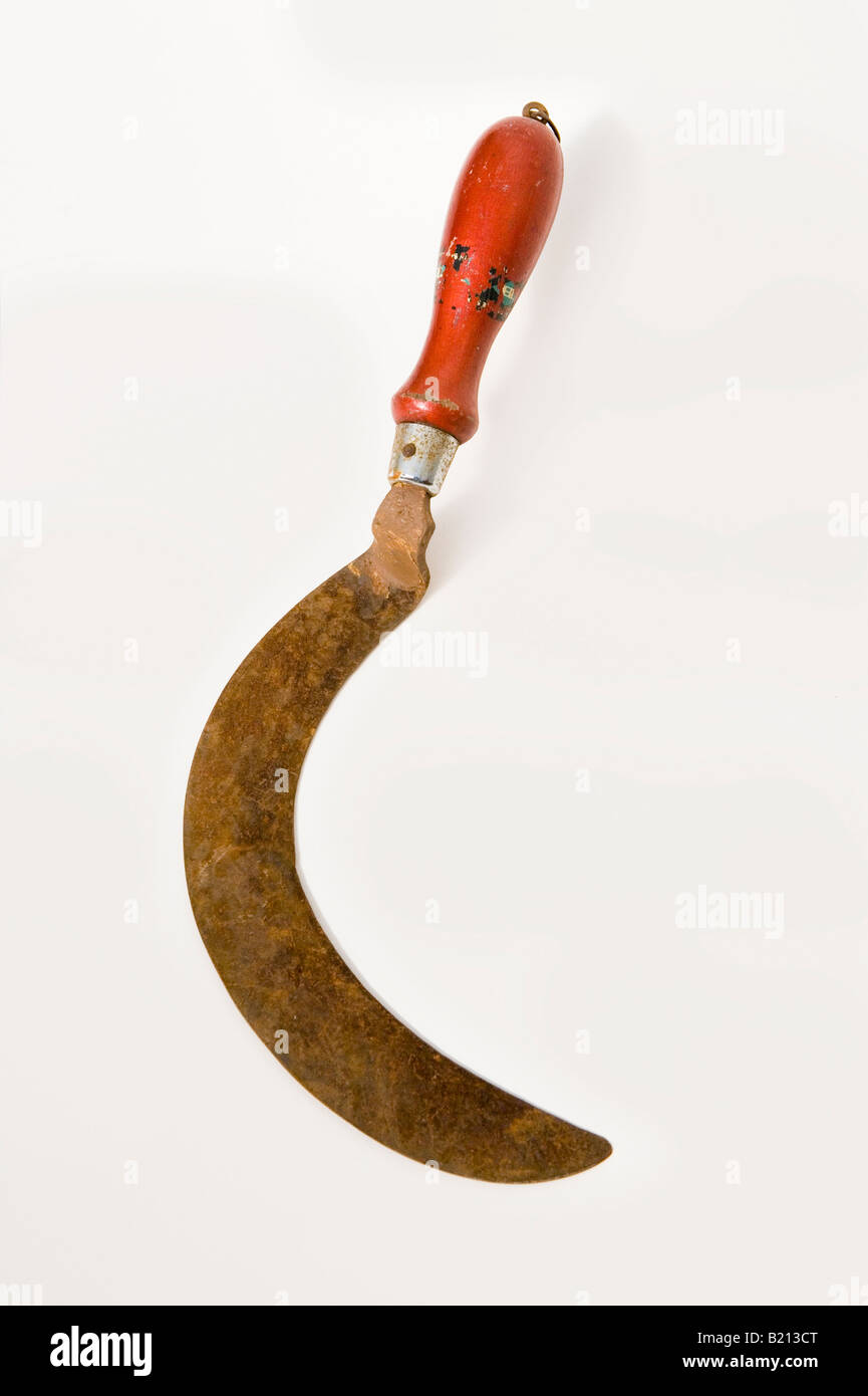Vintage sickle on a white background Stock Photo