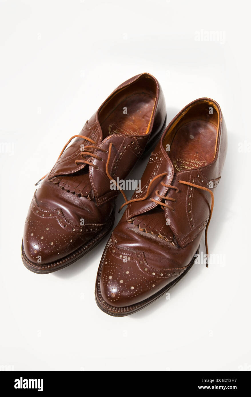 Vintage Style Leather Shoes Old Leather Stock Photo 716018521