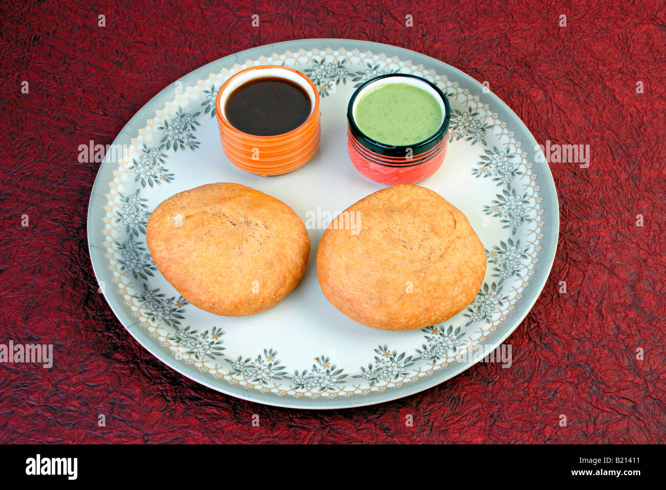 Closeup of Kachori, one of the most popular snacks in india Stock Photo