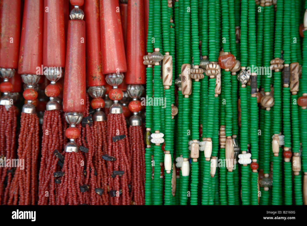 Colorful beads for sale at Chatuchak Market, Bangkok, Thailand Stock