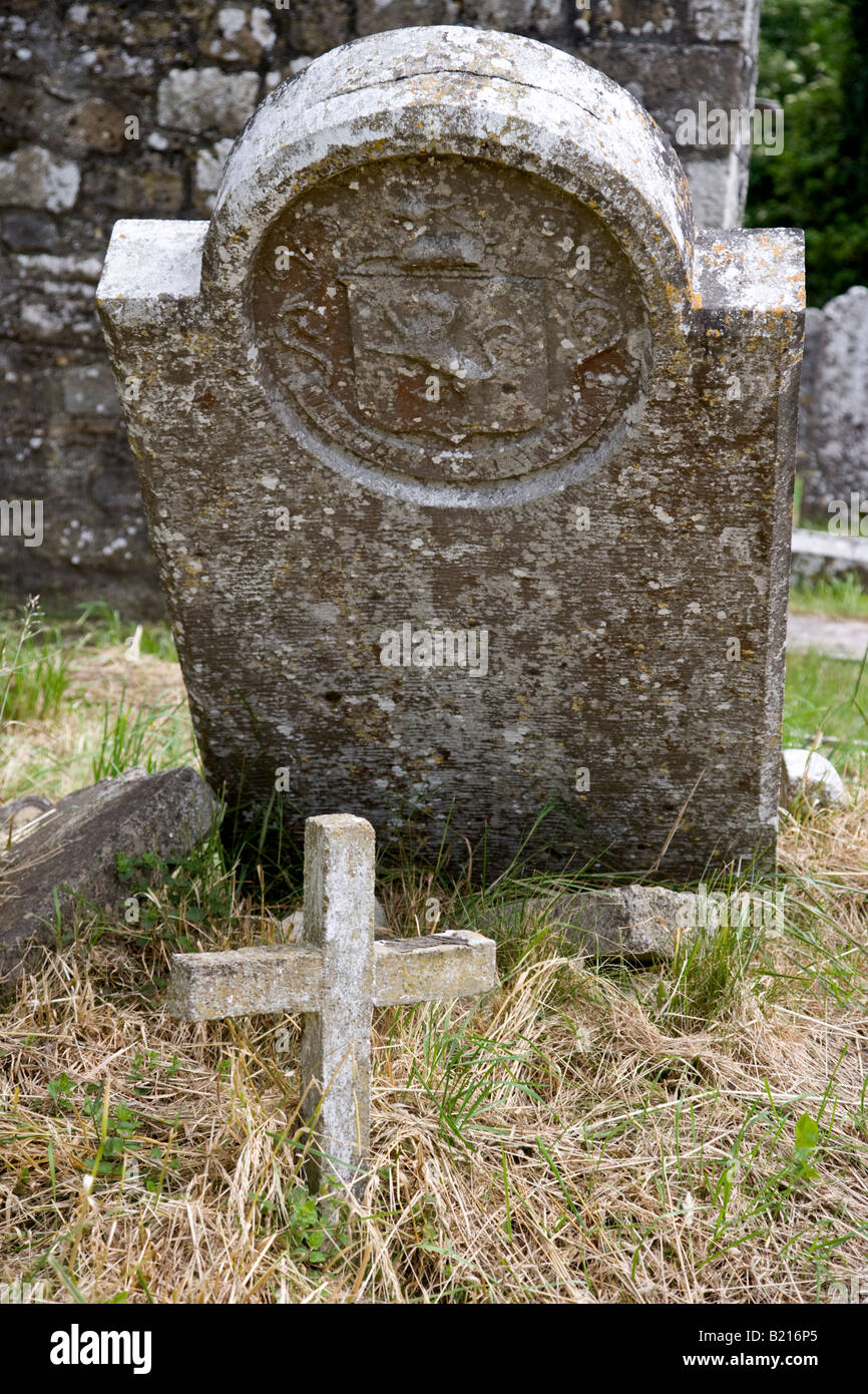 Gravestone and cross Trim, County Meath, Ireland Stock Photo Alamy