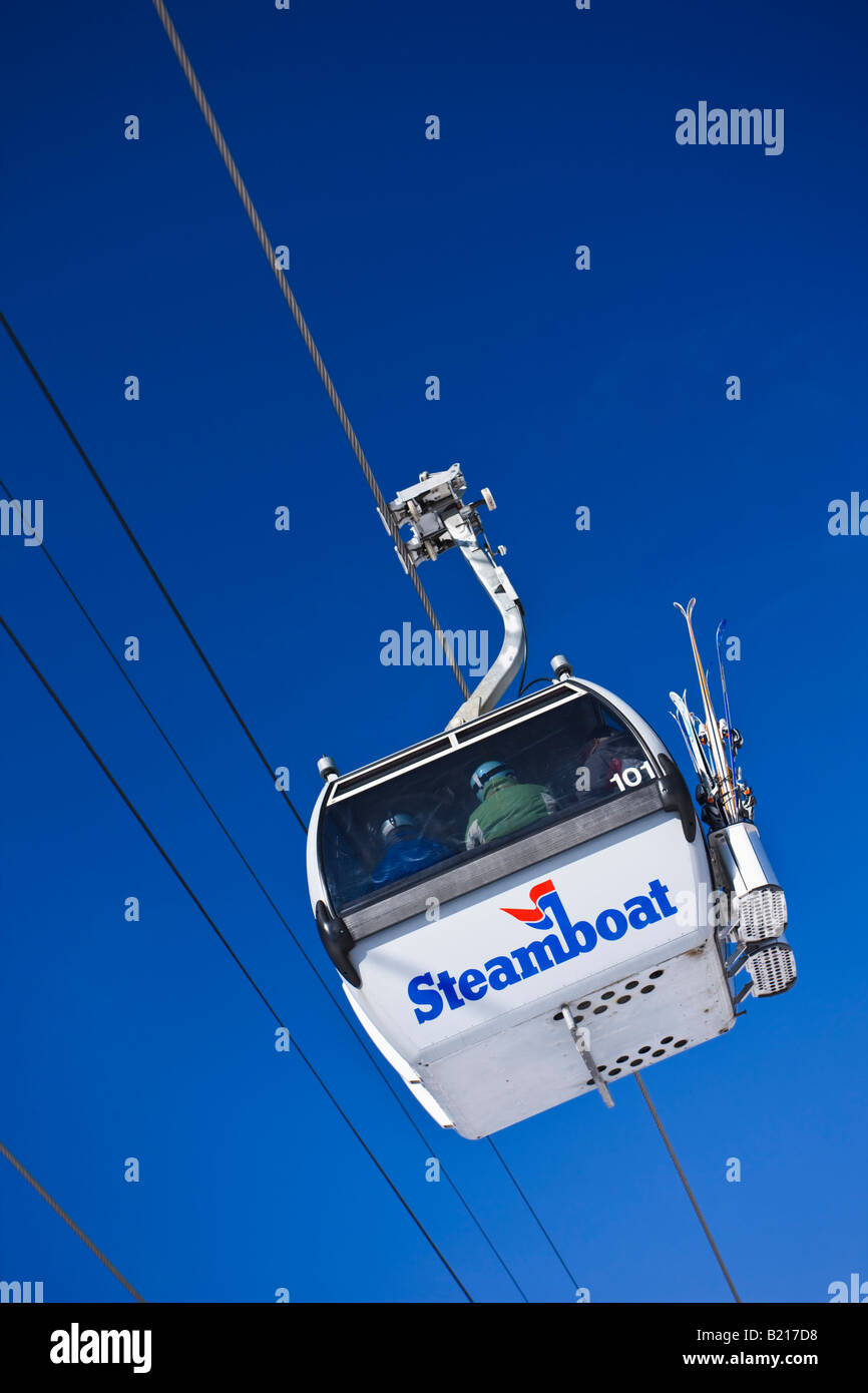 A gondola at Steamboat Springs ski resort, Colorado, USA. Stock Photo