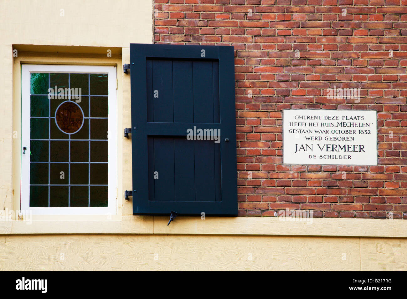Location of the birthplace of painter Jan Vermeer Delft Netherlands Stock Photo