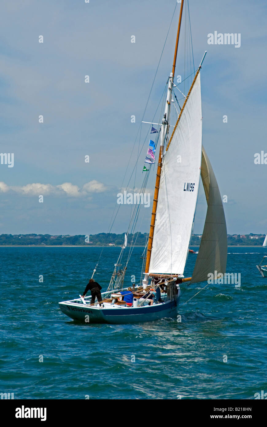 Old Gaffers wooden boat rally Yarmouth Isle of Wight England UK June 2007 Stock Photo