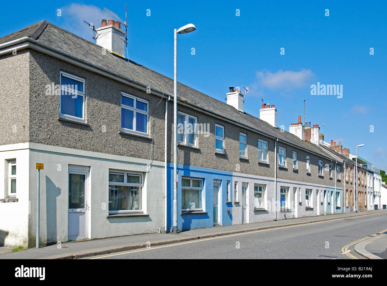 a row of terraced council houses in truro,cornwall,uk Stock Photo