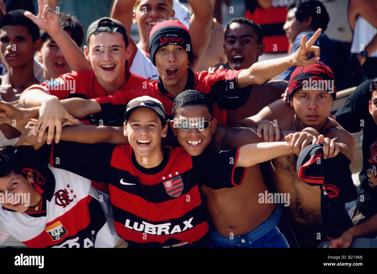 Fans of a Rio Football Club in the Maracana Stadium Rio de Janeiro
