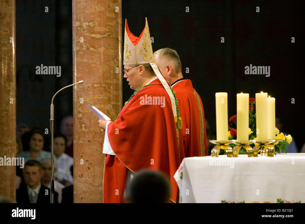 Bishop Duro Hranic from the new Archdiocese of Djakovo Osijek Stock Photo