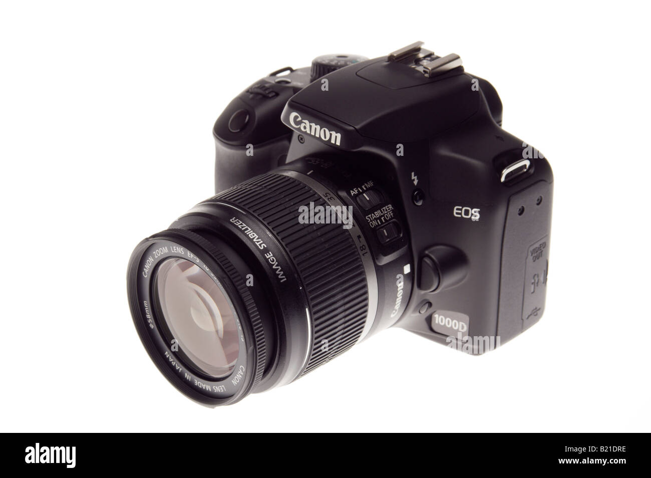Canon EOS 1000D digital SLR camera July 2008 launch product shot with  18-55mm IS image stablised lens Stock Photo - Alamy