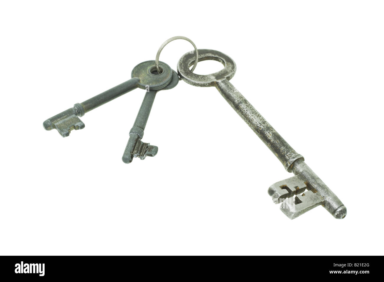 Large antique key in a bundle of old keys Stock Photo Alamy