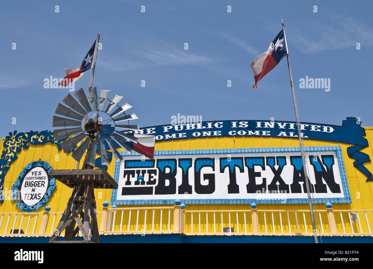 Texas Amarillo The Big Texan Steak Ranch restaurant sign Stock Photo