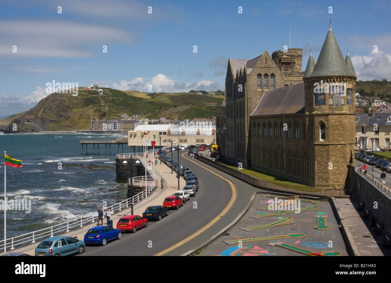 view of aberystwyth seafront from castle Stock Photo Alamy