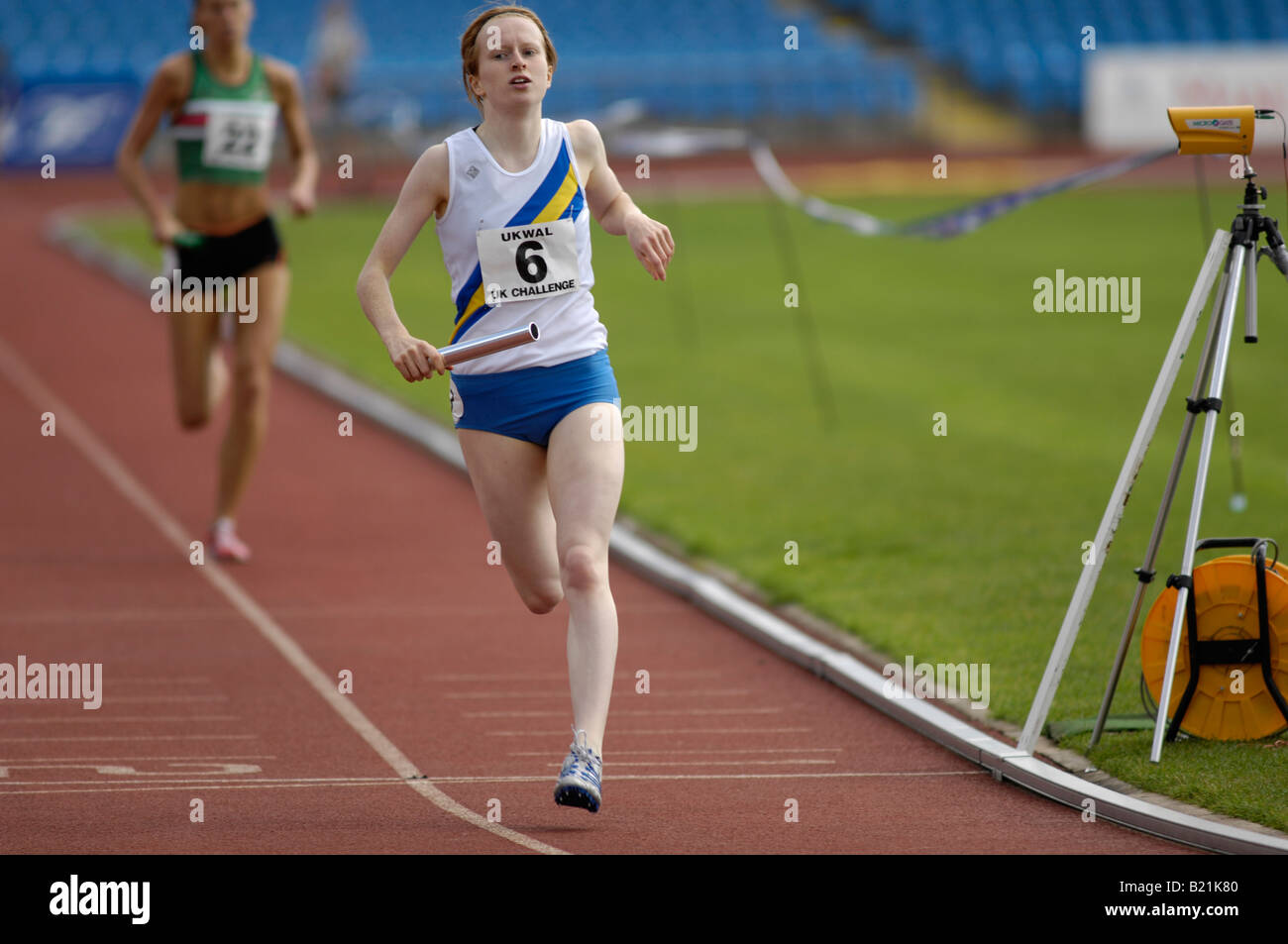 relayrace finish finish,relay,race,athletics,track and field Stock