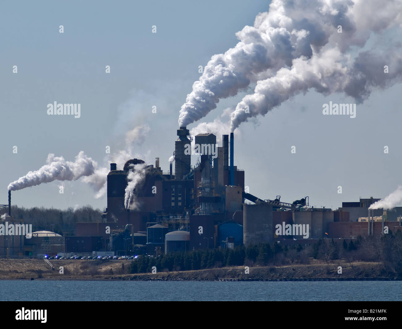 Big Paper - a picture of a paper mill in Canada, billowing pollution Stock  Photo - Alamy