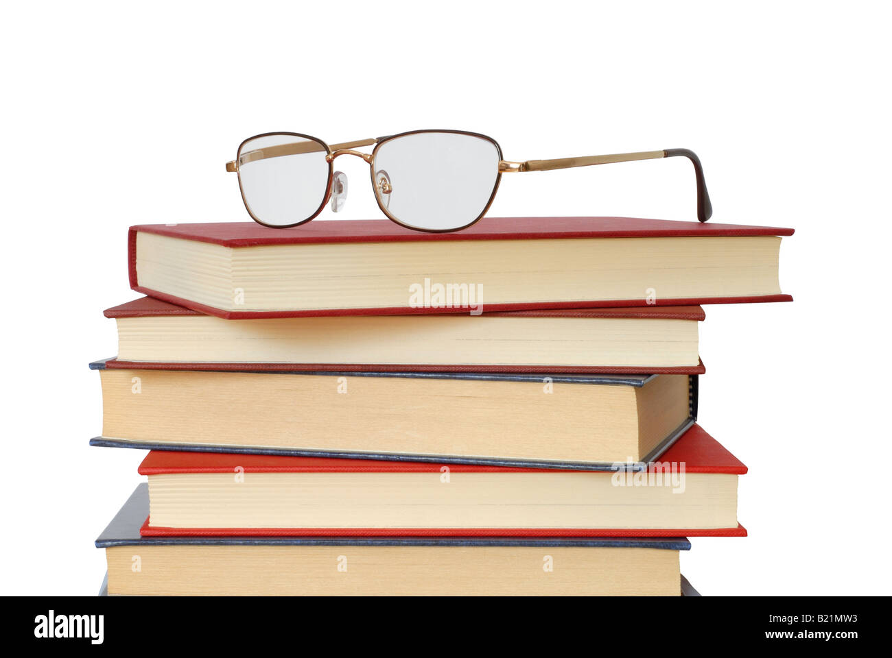 Books and Glasses Stock Photo - Alamy