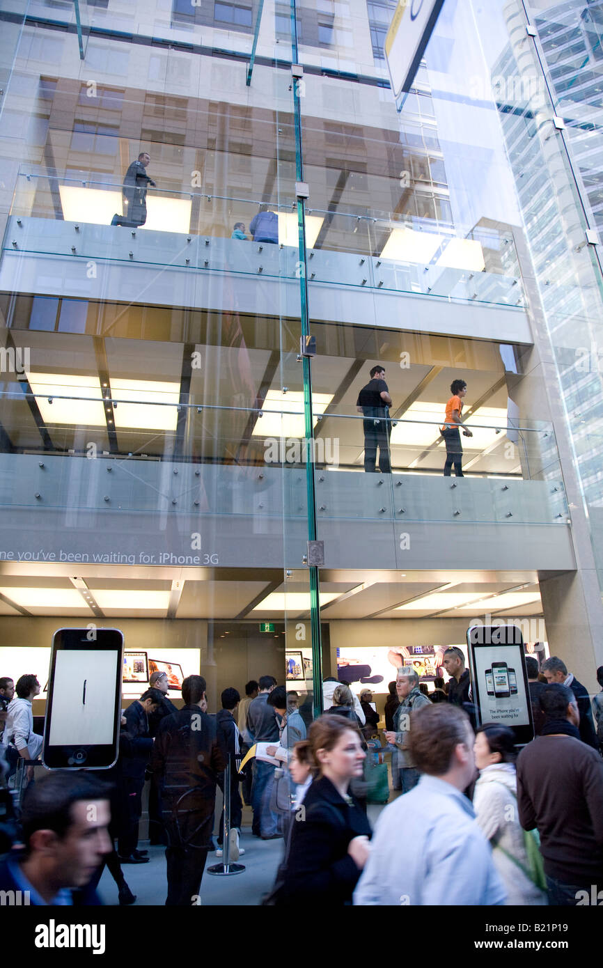 iphone 3G goes on sale in sydney's apple store for the first time Stock Photo