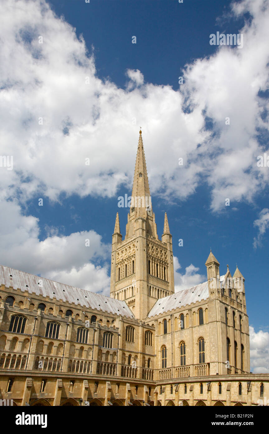 Norwich Cathedral on a bright summer's day Stock Photo