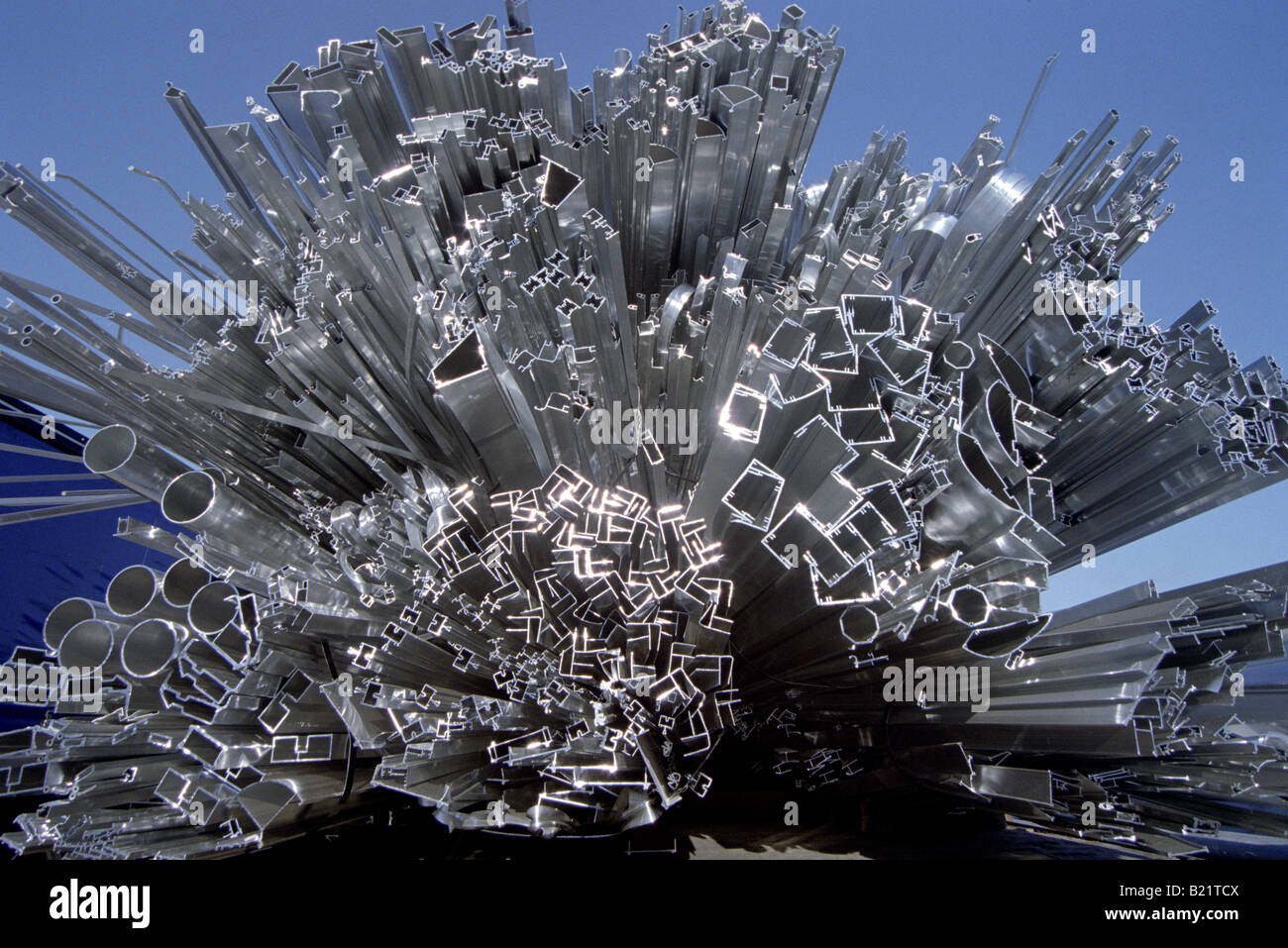 Scrap Aluminium Extrusions Stock Photo Alamy