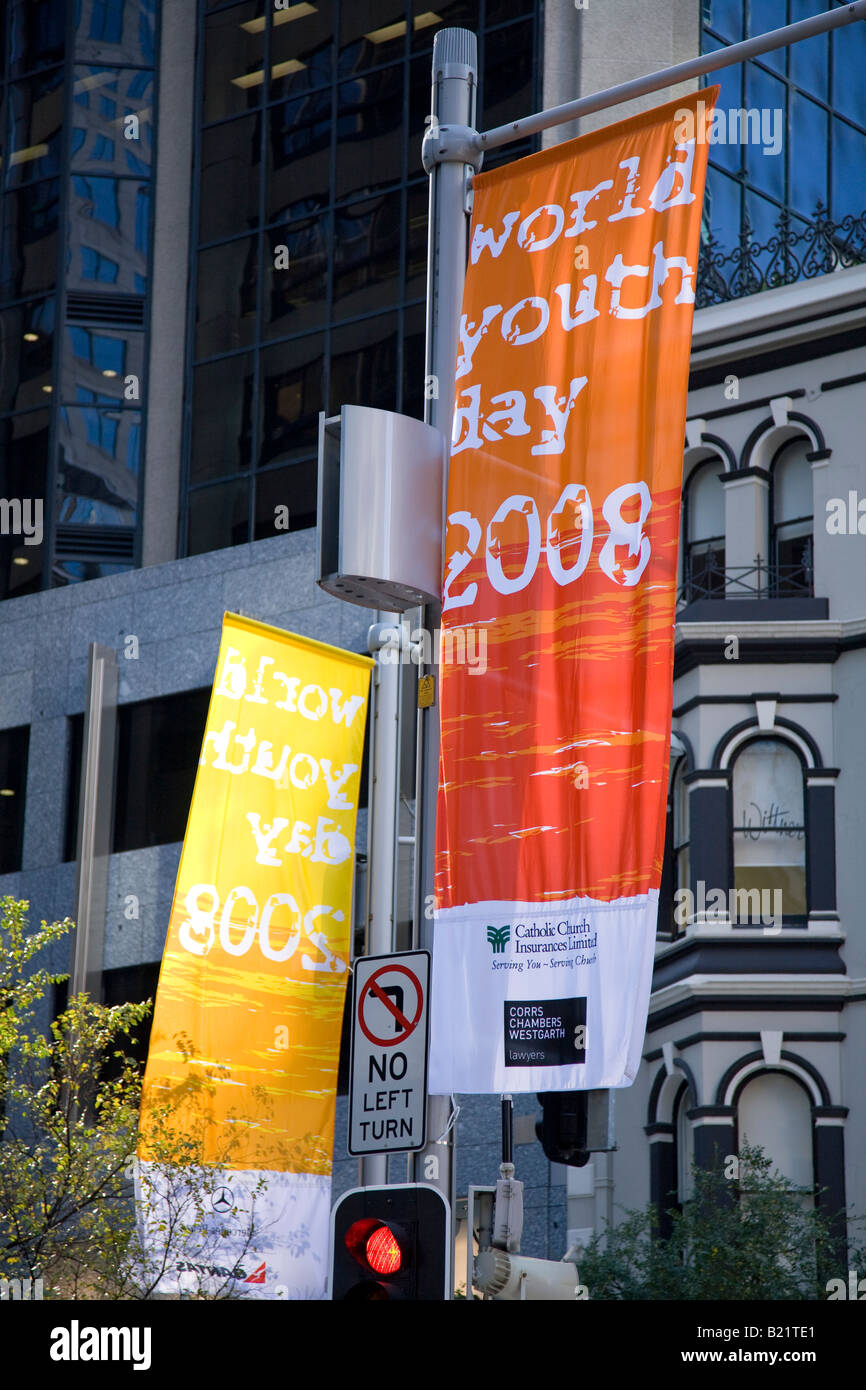 world youth day banner in Sydney,NSW,Australia Stock Photo